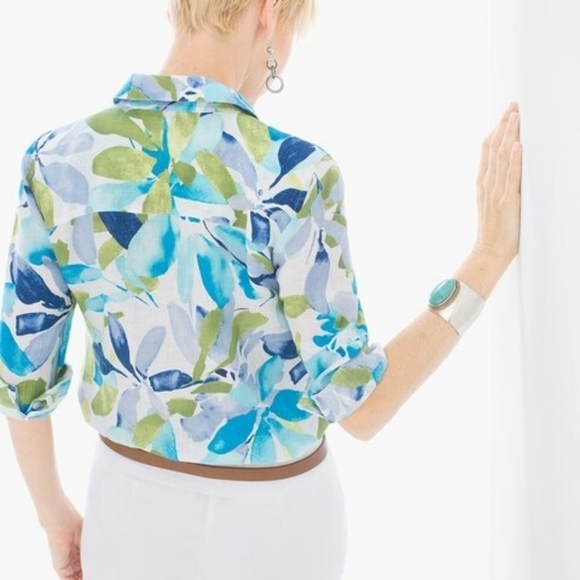 Chico's Size Large linen Shirt - Picture 5 of 9